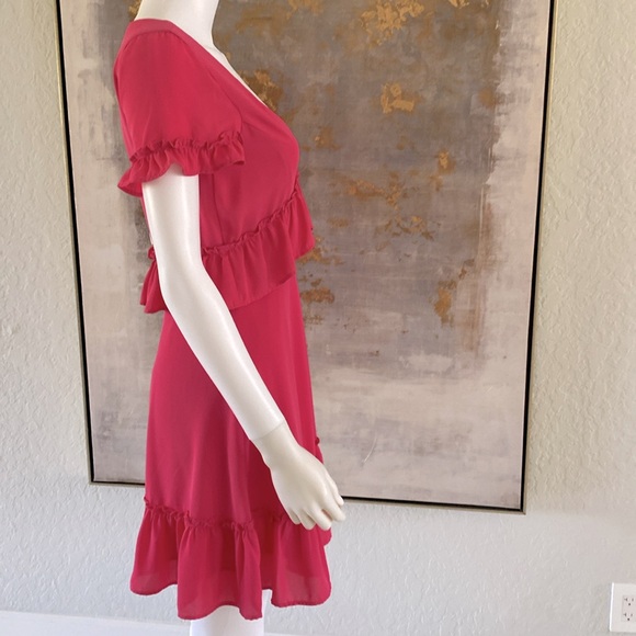 Likely Summer Brason Dress Ruffles Pink New - Picture 9 of 9